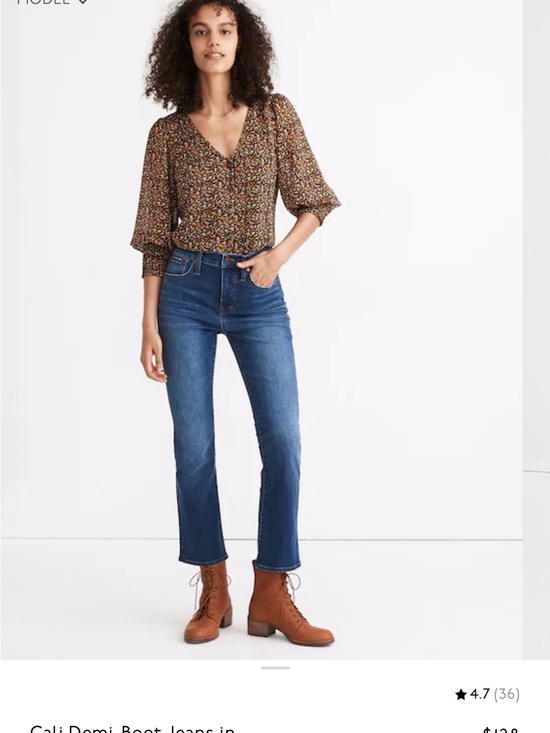 Madewell Denim - Cali Demi-boot (Cropped) Jeans in Lockwood Wash